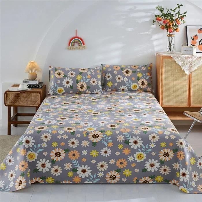 Creative Ethnic Flower Bed Sheet Set 3Pcs Cotton Thickened Bed Sheets Pillowcases Luxury Nordic Queen King Size Bedding Set