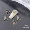 10Pcs Luxury Kawaii Bow Nail Art Charms 3D Alloy Bow Tie Jewelry Nail  Decoration Diy Accessories