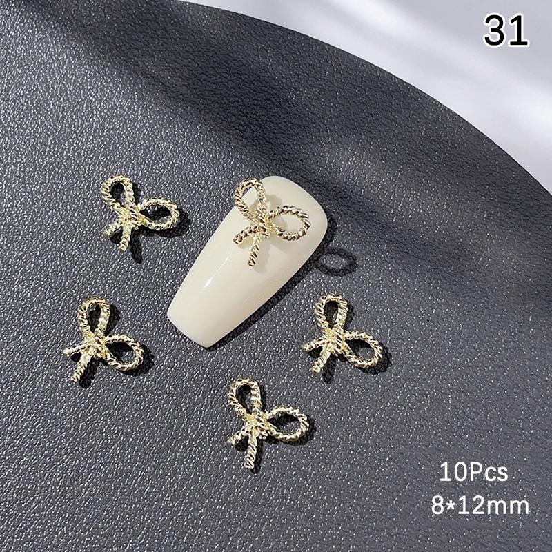10Pcs Luxury Kawaii Bow Nail Art Charms 3D Alloy Bow Tie Jewelry Nail  Decoration Diy Accessories