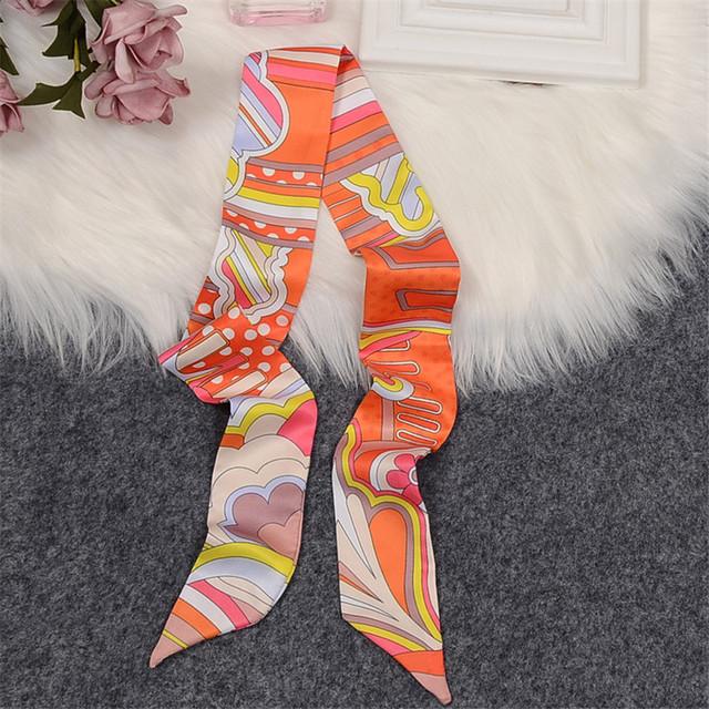Luxury Horse Cloak Brand Scarf Fashion Design 100% Silk Scarf Women Headwear Skinny Bag Hair Scarves Neckerchief