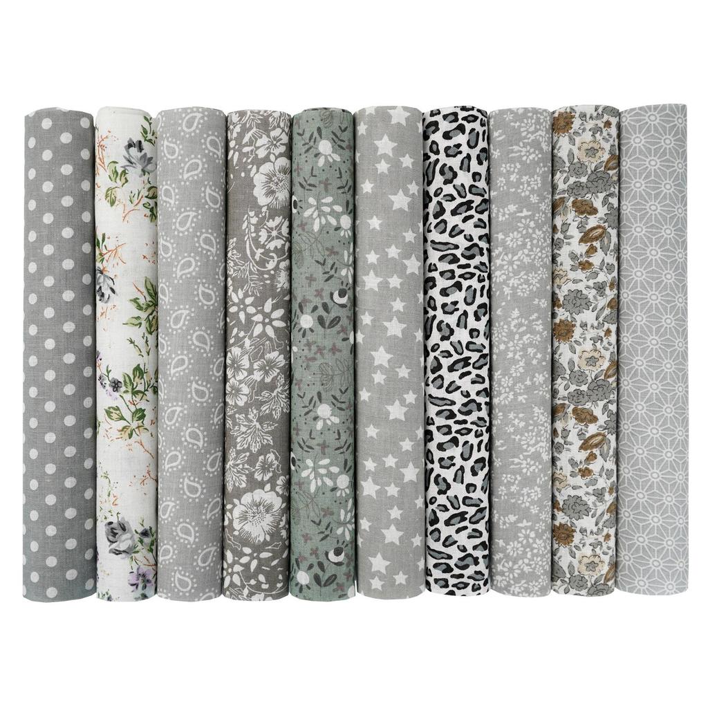 100-Color Patchwork Cloth Set: Floral, Plaid & Polka Dot Plain Weave Cotton for DIY Crafting