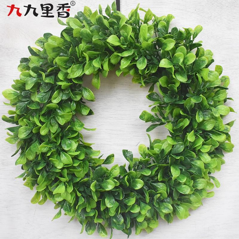 Large Artificial Jasmine Wreath 50cm Plastic Flower Door Decor Wedding Home Interior US Style