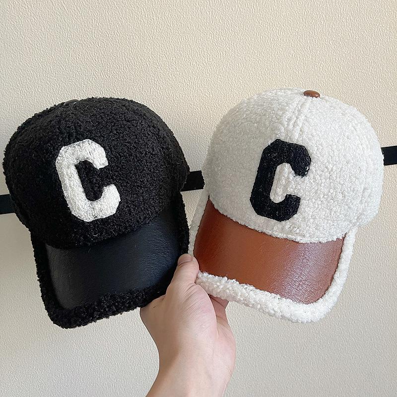 Letter Embroidery Winter Fuzzy Baseball Cap, Curved Brim Windproof Casual Dad Hat Trucker Hat for Outdoor