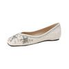 Exquisite French Rhinestone Pointed Toe Flats: Women's Fairy Style Slip-On Wedding Shoes