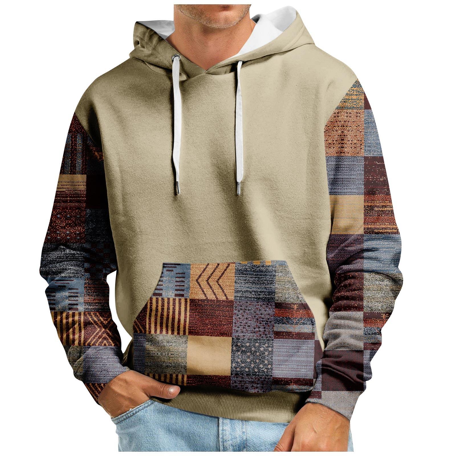 

Осенний мужской свитер с большим капюшоном и цифровым принтом, новый большой базовый свитер XXXL винный