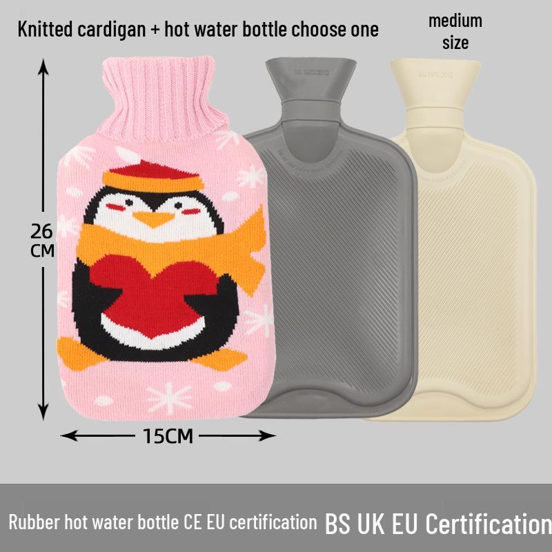 Explosion-Proof Hot Water Bottle: Rubber Design for Stomach and Feet, Long-Lasting Warmth