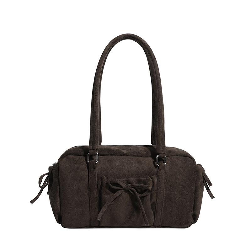Stylish and Casual Single-shoulder Bag for Women, Simple and Fashionable Bow Hand-held Boston Bag