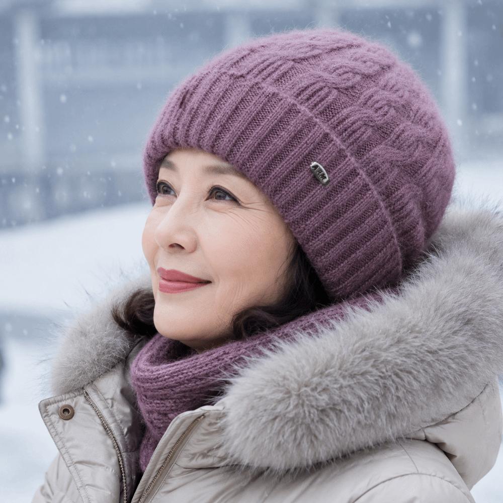 Solid Color Beanie Cap Thickened Winter Cap New Knit Hat Cold Weather