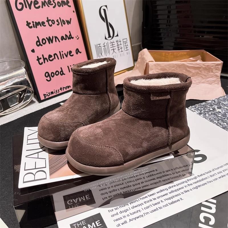 Short boots women's autumn and winter new fashion suede snow boots comfortable and warm student cuff cotton boots