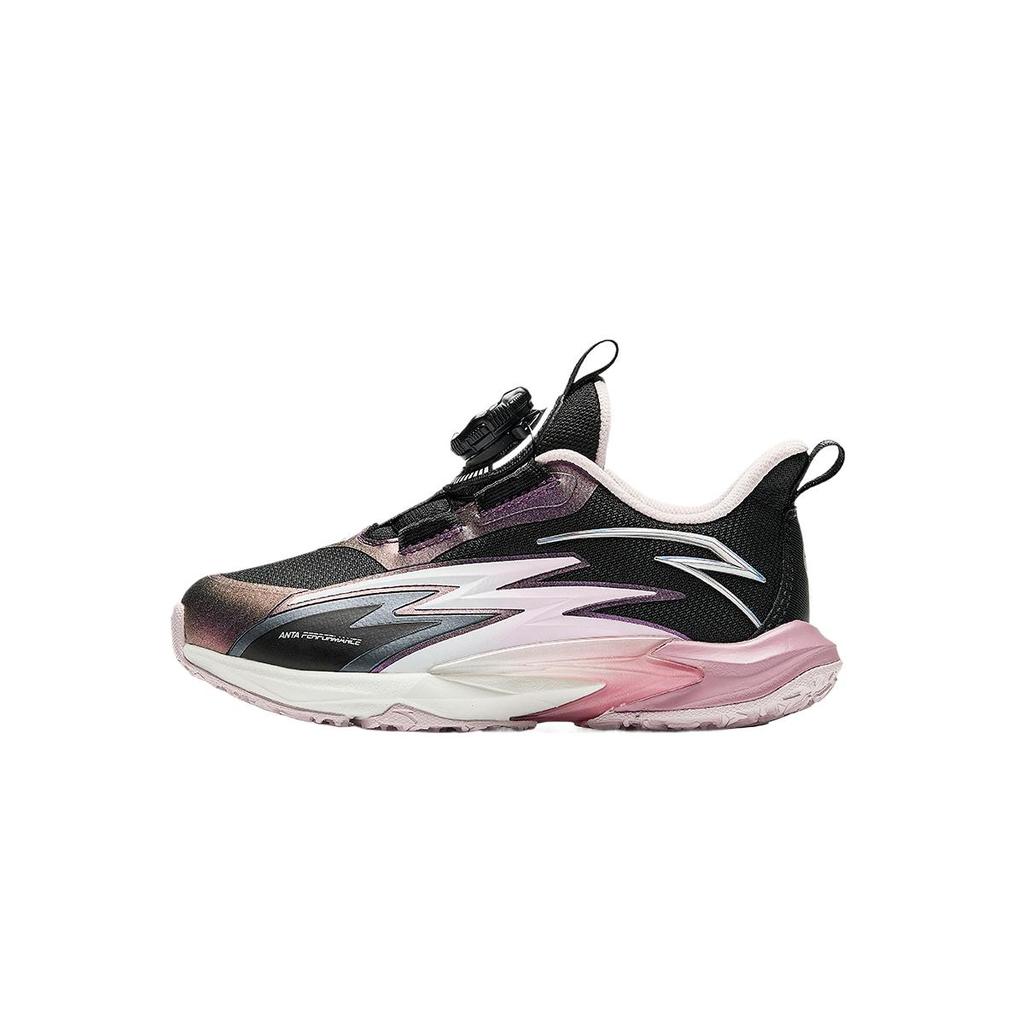 Anta Kids Fly Knight 8.0 Comfortable Non-Slip Wear-Resistant Breathable Low-Top Running Shoes Kids sneaker Black Dudun-Pink 322449963-3