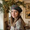 Drawstring Tartan Plaid Beret Y2K Newsboy Cap Casual Painter Hat  Autumn