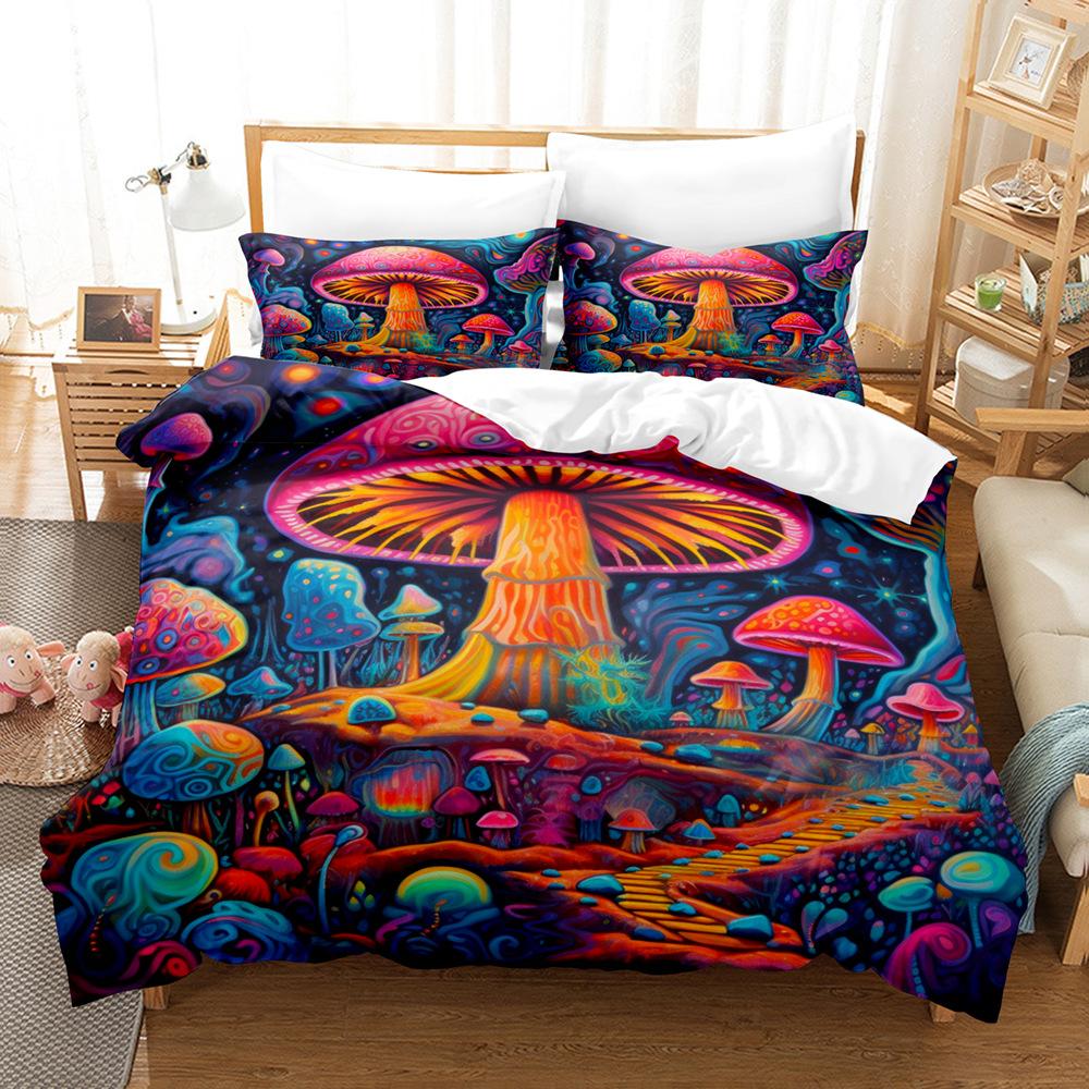 Plant Mushroom Series Three-Piece Set 3D Digital Printing Bedding Two-Piece Set