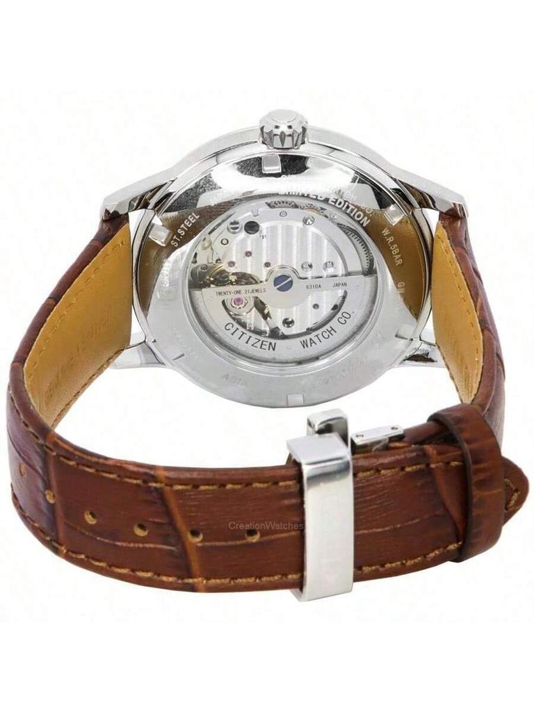 Citizen NK0001-25X Herren Automatikuhr Mechanisch „Kuroshio ’64“ Asien Limitierte Edition mit Braunem Lederarmband