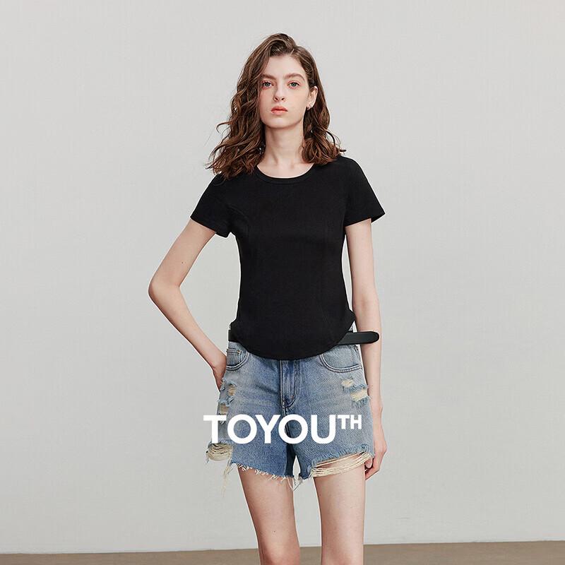 Women s Chuyu Split Patchwork Slim Fit Short Sleeve T-Shirt S
