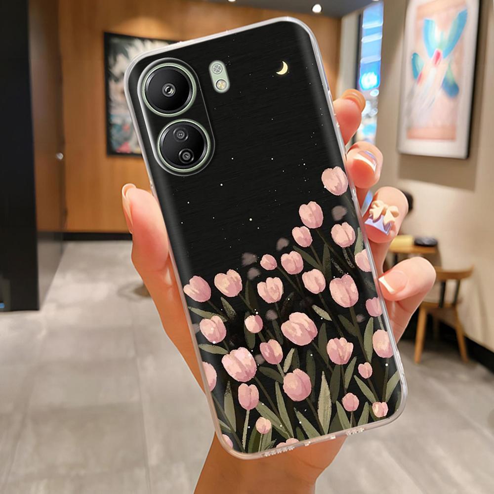 For Xiaomi Poco C65 Case Cute Cartoon Transparent TPU Silicone Cover For POCO C65 C 65 PocoC65 Phone Cases For Xiaomi Poco C65
