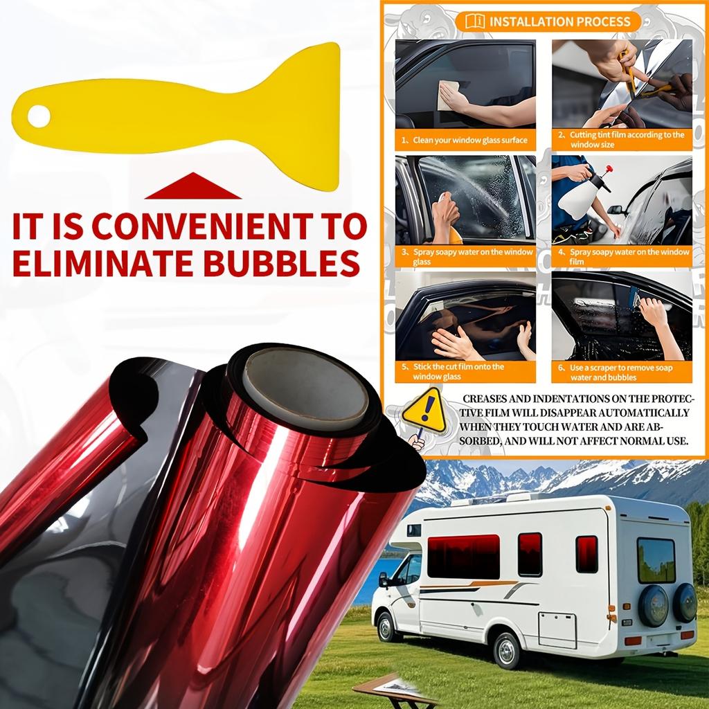 Dual‑Tone Gradient Thermal Insulation Window Film Explosion‑Proof PET Solar Sunshade Film Color Contrast Car RV Home Window Sticker