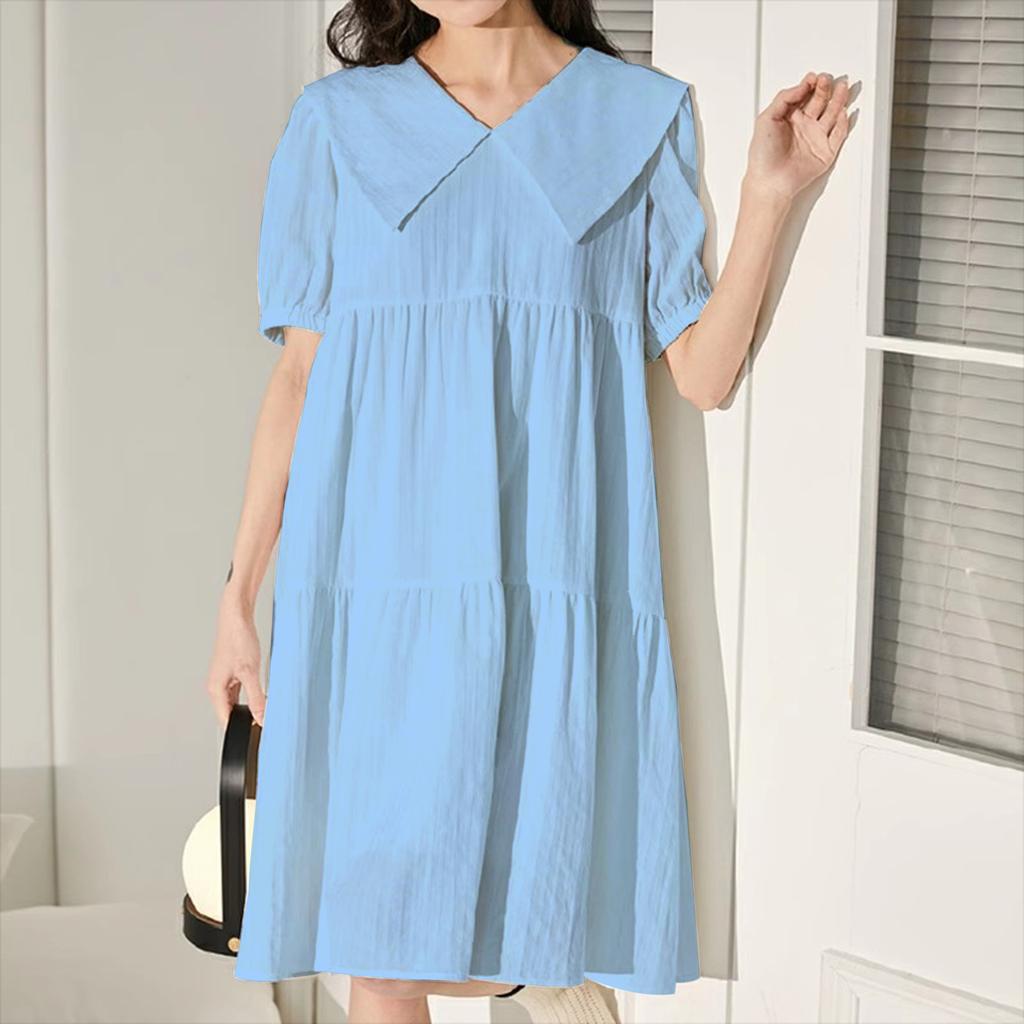 Sweet and gentle wind retro yellow dress female doll collar small fresh coffee break French temperament first love long dress