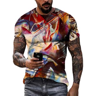 Nové abstraktné graffiti street štýl pánske tričko 3D stereo tlač trend móda Harajuku okrúhly výstrih krátky rukáv tričká topy