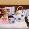 1 Set 1:12 Mini Teapot Cup Realistic Decorative Ceramics Japanese Style Porcelain Tea Kit Dollhouse Accessories for Living Room