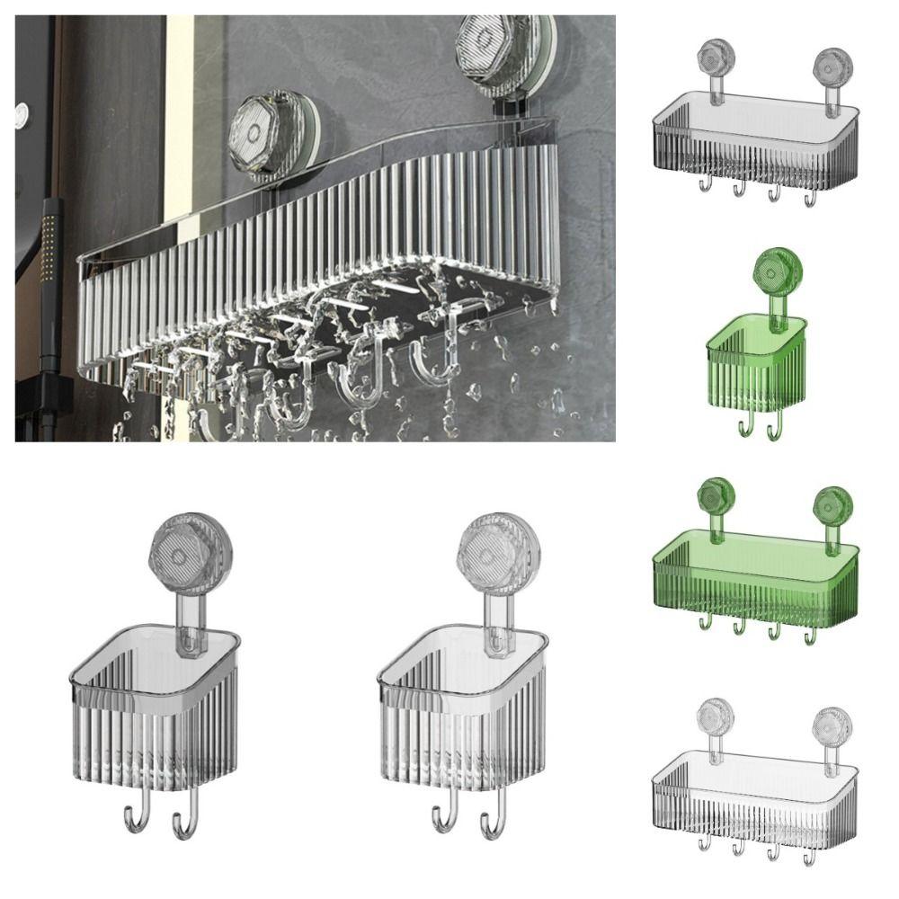 Organizer Shower Storage Rack Punch Free Bathroom Shower Basket Suction Cup Shelf  Kitchen