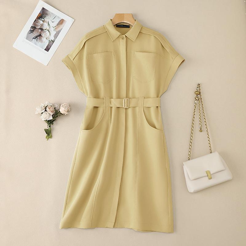 ZANZEA Women Turn Down Collar Loose Casual Short Sleeve Shirt Dress