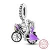 925 Silver Motorcycle Sports Car Bicycle Charms Pendents Fit Qikaola Original Bracelets Fine DIY Birthday Jewelry Gifts