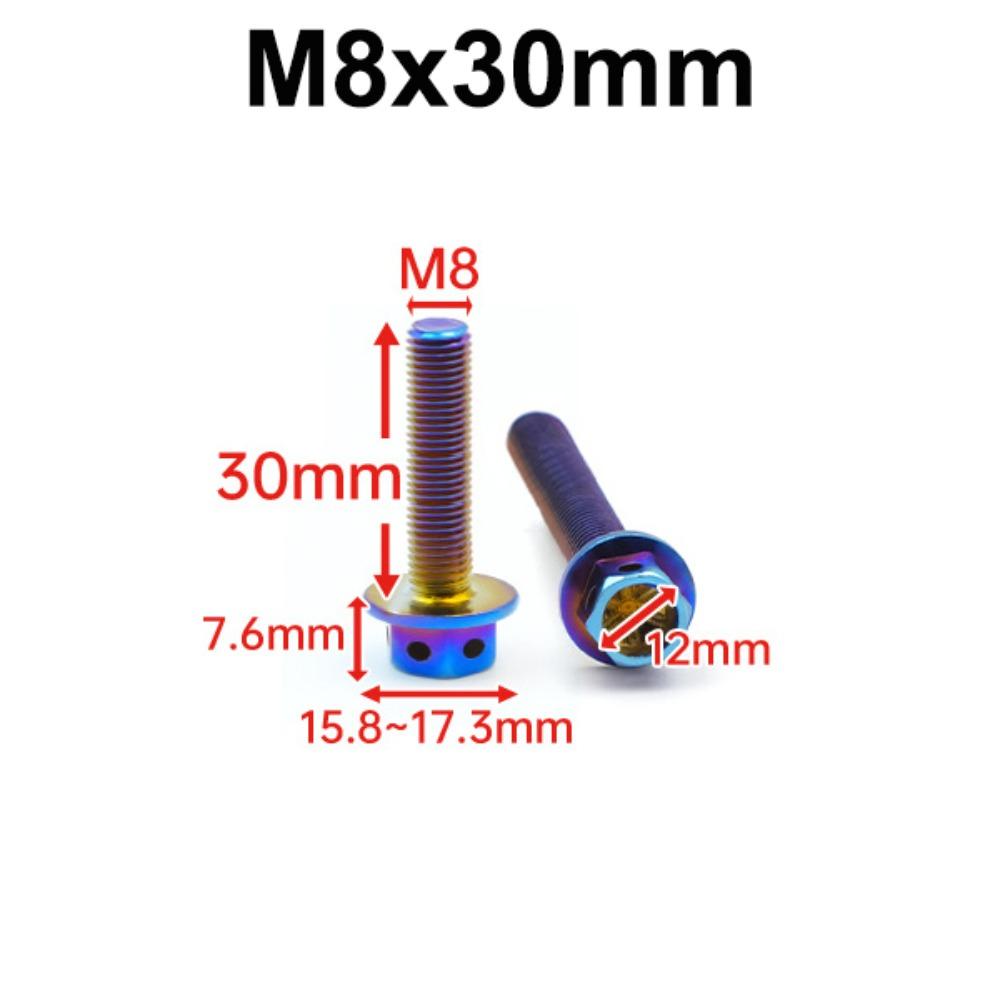 10/15/20/25/30/35/40/45/50/60 Titanium Bolt With Drilled Holes Hex Head Bolts Motorcycle