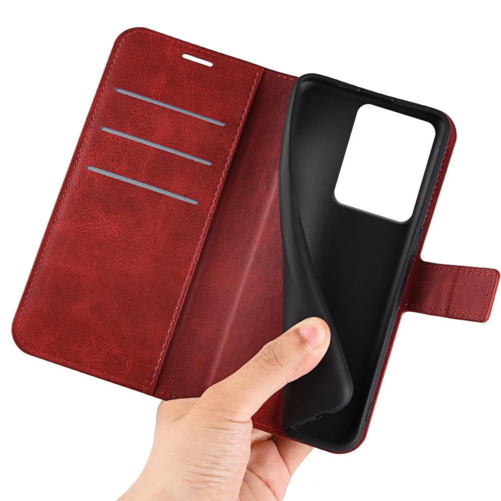 Dla Realme 14 5G Etui z podstawką Odporne na zarysowania Skórzane etui na telefon o fakturze skóry cielęcej