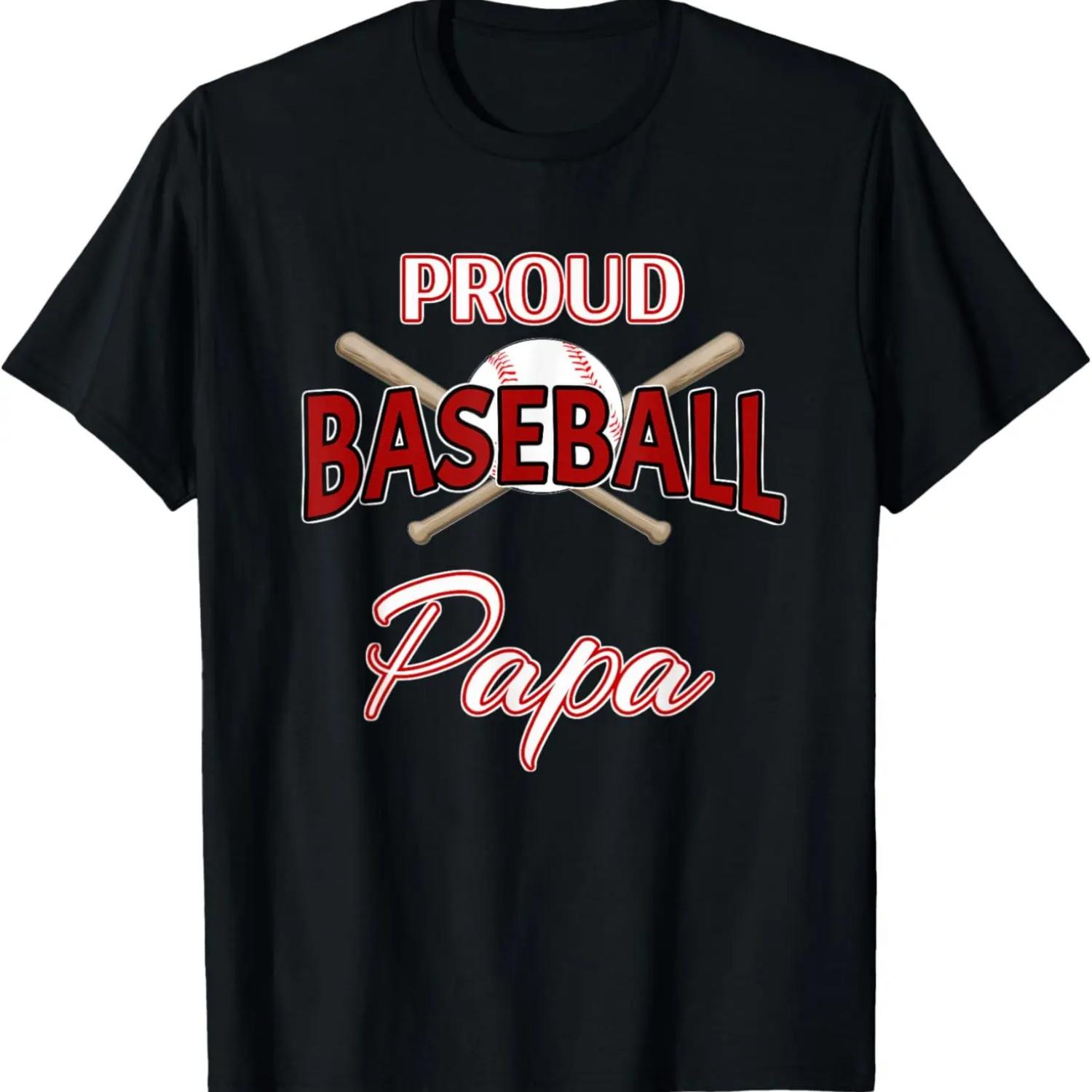 

Proud Baseball Papa Shirt-Baseball PAPA Tshirt XXXXXL