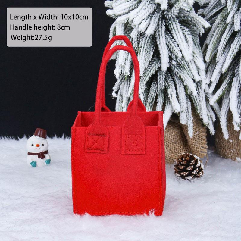 Weihnachten DIY Handtasche Filzstoff mit Aufklebern Süßigkeiten Geschenk Apfel Aufbewahrungstasche Niedlich Cartoon Neujahr Heiligabend Kind Dekoration