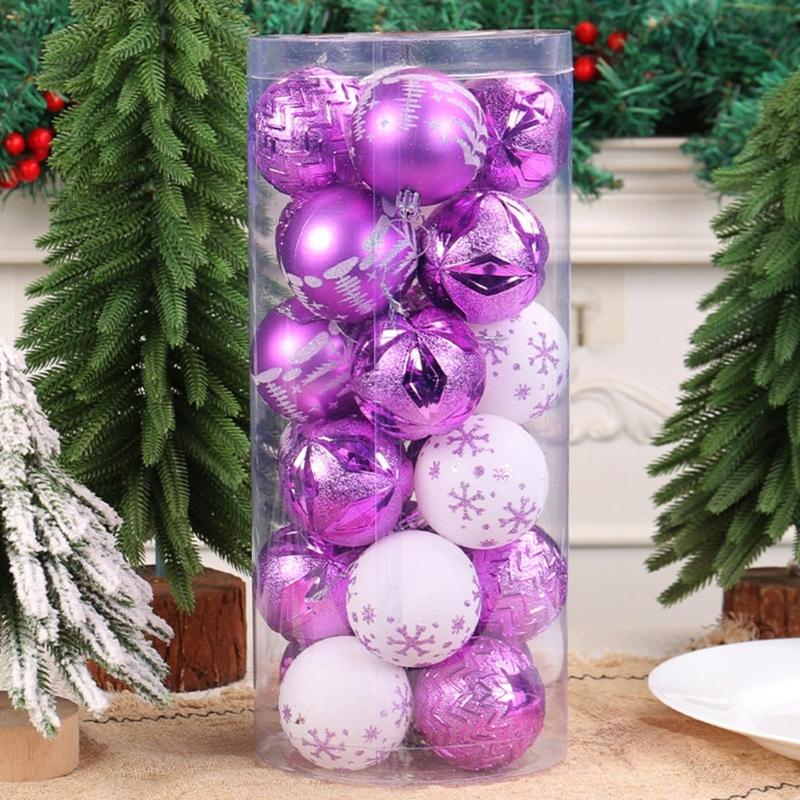 Hand Painted Christmas Ornament Decorative Christmas Baubles Set for Holiday Durable and Portable Sphere Pendant