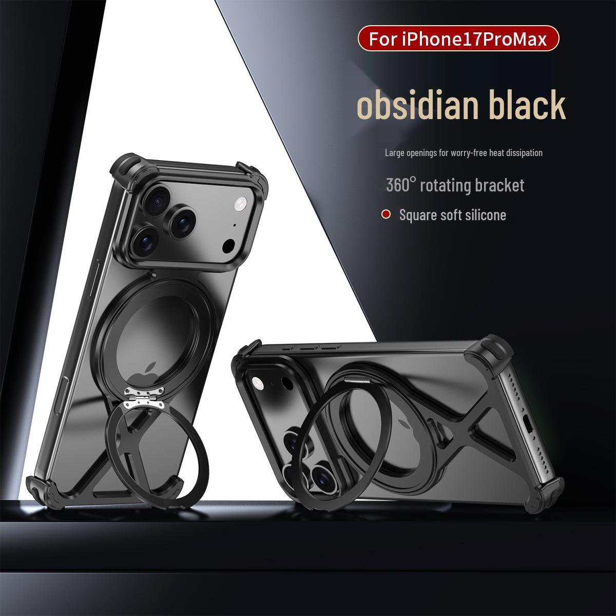 

Металевий чохол для телефону для Apple 17 Pro Max: Безрамковий Магнітний, Обертовий Стенд, Повітряна Подушка Ударостійкий iPhone 17 Pro Max