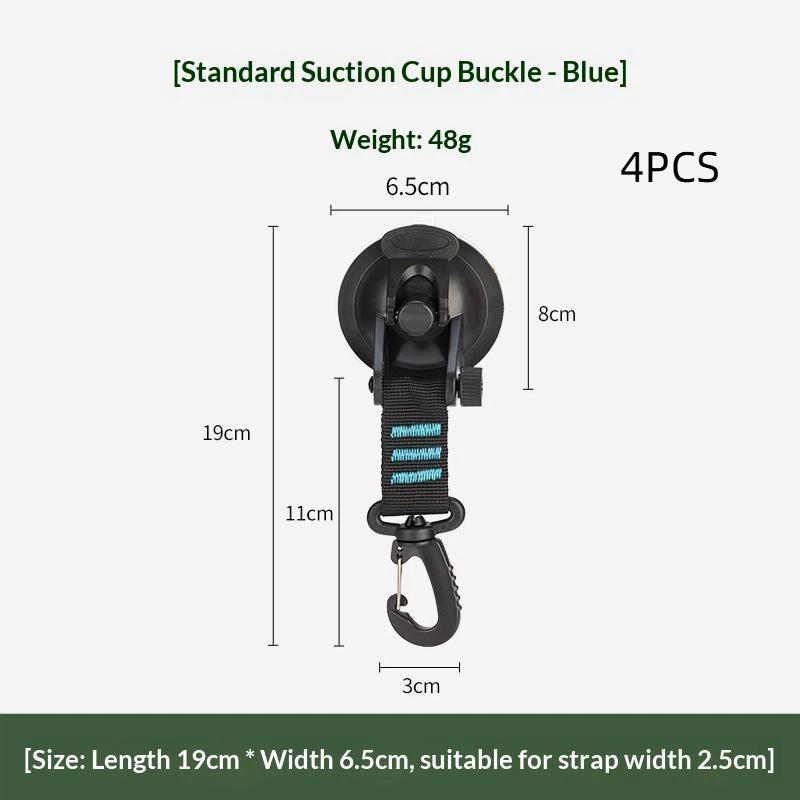 4 Pcs Car Tent Suction Cups Outdoor Camping Rope Powerful Suction Cup Buckle Side Tarps Tent Suckers Anchor Securing Hook