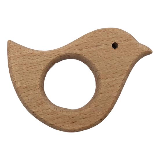 Brinquedos Mordedores de Madeira para Bebês Mordedores Naturais de Madeira de Faia para Bebês Anéis de Dentição Educacionais com Formas de Animais