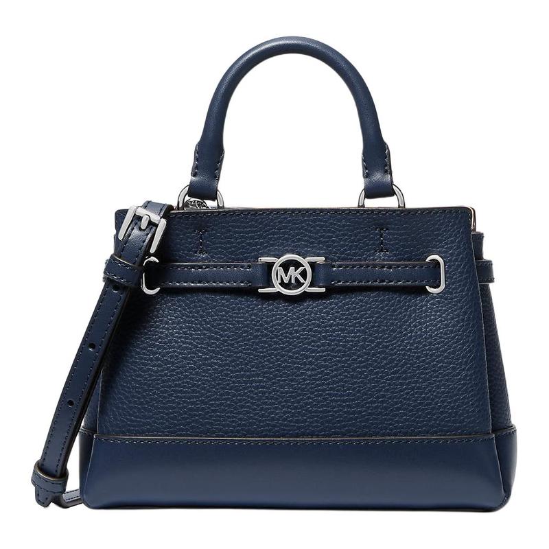MICHAEL KORS Reed Metal Details Leather Shoulder Handbag Mini Women s Navy синий