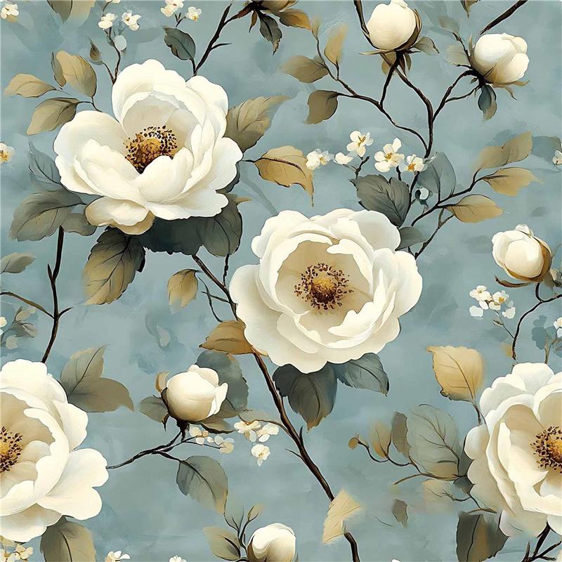 Vintage Floral Wallpaper Wainscoting Sticker Self-Adhesive Waterproof Moisture-Resistant Wall Decoration Renovation Upcycling