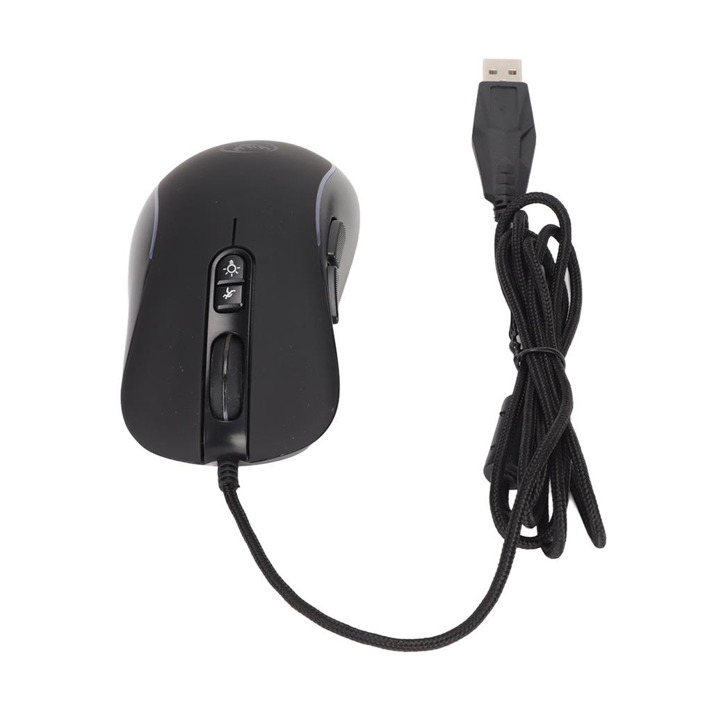 Mechanical Mouse 4800DPI Programmable High Accuracy Ergonomics ABS Gaming Mouse with 6 RGB Colors for Linux for Windows