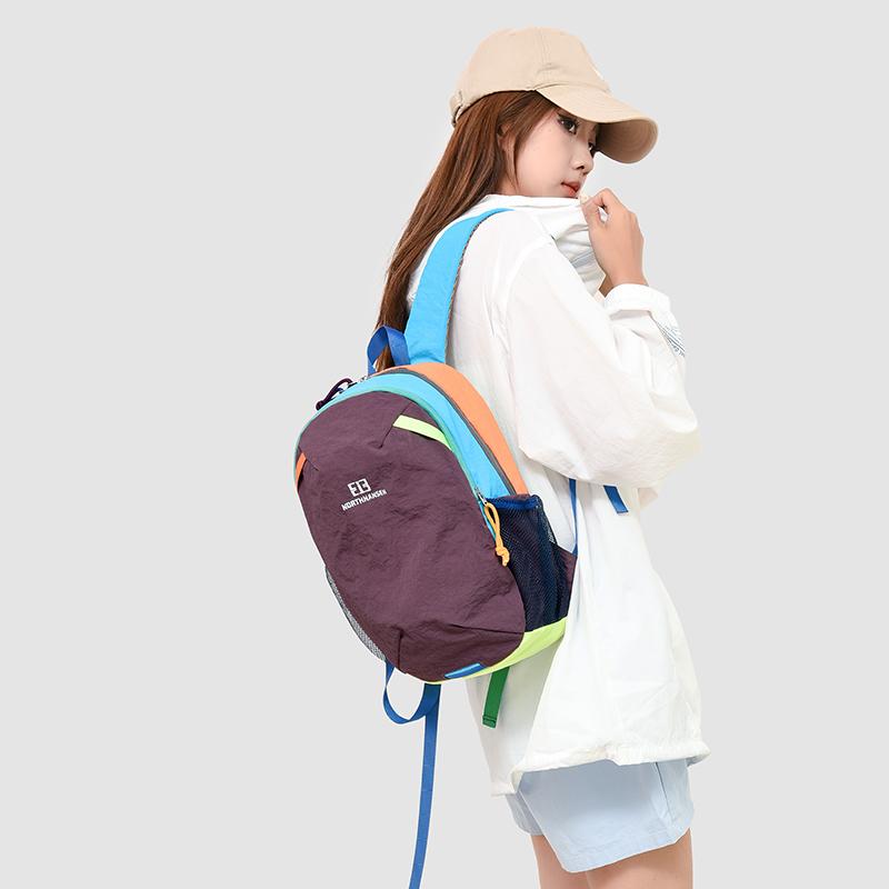 College Color Block Backpack Women's Lightweight Waterproof Backpack For Outdoor Travel