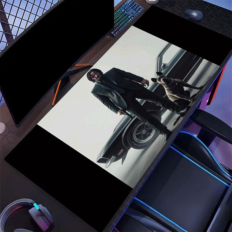 John Wick Mouse Pad, Large Gaming Desk Mat, Non-slip XXL Mousepad for Laptop & Tablet, Mini PC Playmat with Stitched Edges