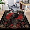 Luxurious Gothic-Inspired Black Raven Red Flowers Living Room Bedroom or Office Decor Bedroom Accent Rug Artistic Rug Design