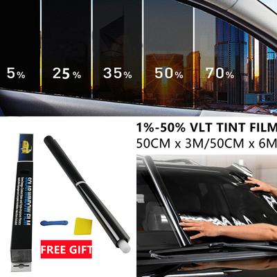 600X50cm Auto Glas Zonnefolie Explosiebestendig Zonnescherm Warmte-isolatie Folie Auto Raam Tint Folie Auto Accessoire Getint Raam