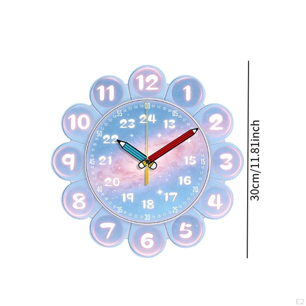 Learning Clock for Kids Analog To Tell Time Teaching Classroom Bedroom