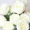 10 Heads Artificial Rose Flower Realistic Faux Silk Long Stem Rose Bouquet with Leaf for Home Kitchen Office Wedding Party Decoration