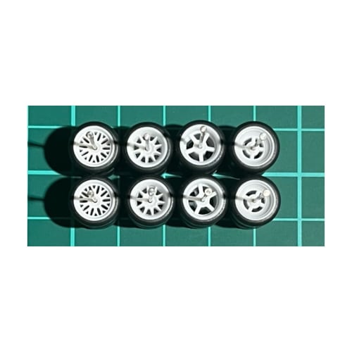 1/64 scale custom wheels (set of 4) White mesh & CE28 style & 5-spoke & 4-spoke AH0004, approximately 10.8mm, for miniature cars, etc.