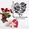 Wrought Iron Rose Heart Wall Art Black Metal Flower Home Decor Romantic 12.6x11 Inch For Living Room Bedroom Outdoor Valentine Gift