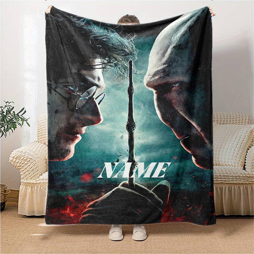 Custom Name Harry Potter Adventure blanket for Couch & Bed, Plush Cozy Fuzzy Blanket Super Soft & Warm Blankets for Fall and Winter. 090879