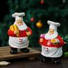 Chef Santa Sculpture Multi-Purpose Santa Claus Desktop Decorations Wear Resist Creative Santa Ornament for Bedroom Living Room
