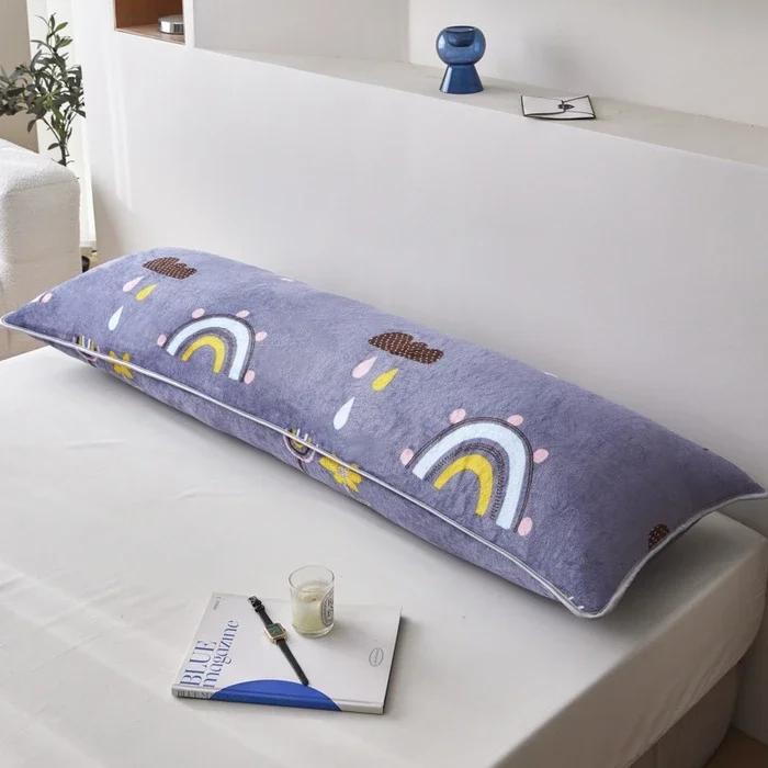 2025 new milk fleece, Farai fleece, double couple long pillowcase, long pillowcase to keep warm in winter