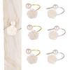 Popular Creative Rose Flower Faux Pearl Napkin Ring - Metal Rose Napkin Buckle