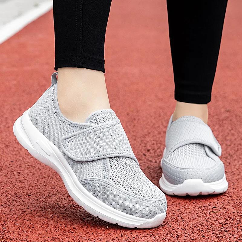 Elderly Diabetic Shoes Men Women Sneaker Large Size Plus Fertilizer Widening Shoes Adjustable Foot Swelling Shoe Non-Slip Couple